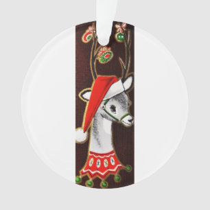 Schöne Vintage-Mid-Century-Mod-Rentiere Ornament