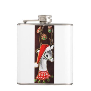 Schöne vintage Mitte Jahrhundert Mod Rentier Flachmann