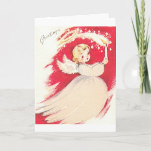 Schöne Vintage Mitte Jahrhunderts Mod Retro Angel Feiertagskarte