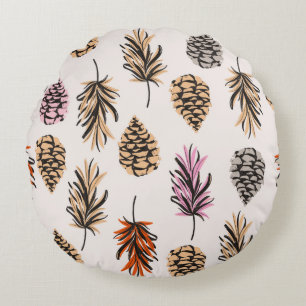 Schöne vintage nahtlose Farbherbst-Elemente der Rundes Kissen