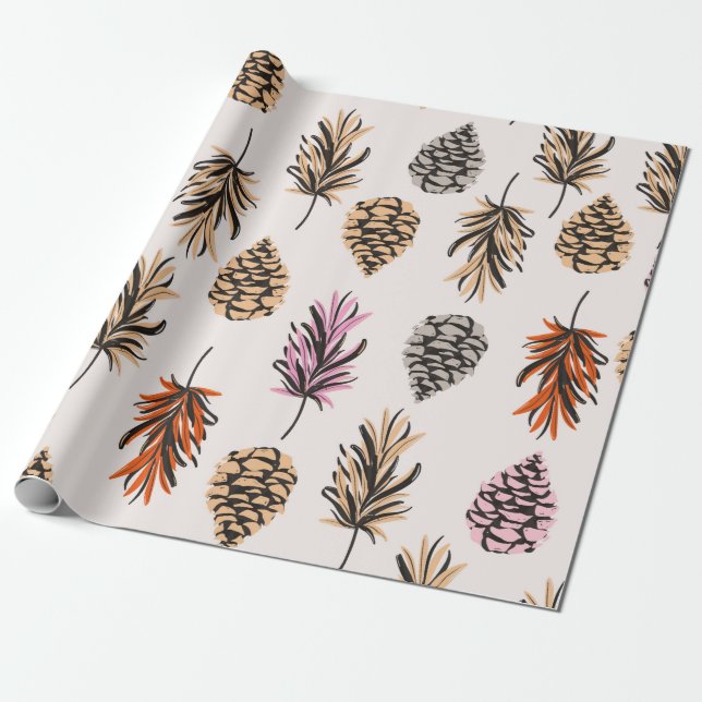 Schöne Vintage Nahtlose Herbstelemente Geschenkpapier (Ungerollt)