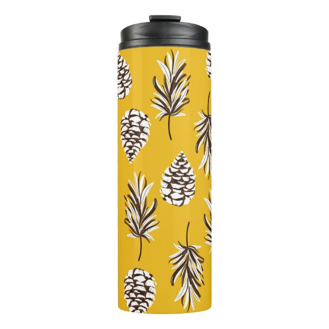 Schöne Vintage Nahtlose Herbstelemente Thermosbecher (Vorderseite)