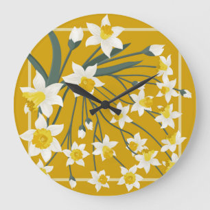 Schöne Vintage: Nahtloses Ornament-Design Große Wanduhr