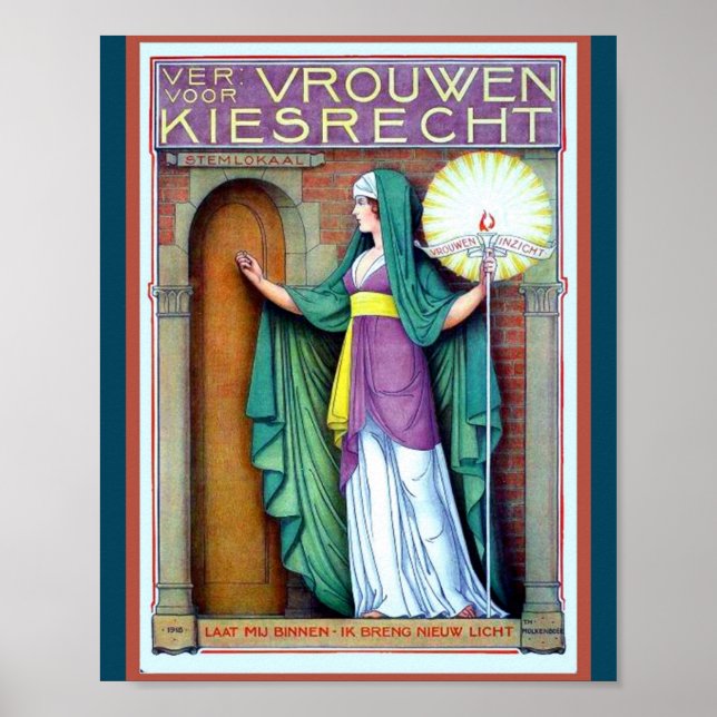 Schöne Vintage Niederländische Frauenwoche Poster (Vorne)