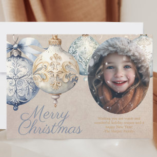 Schöne Vintage-Ornament-Foto Feiertagskarte