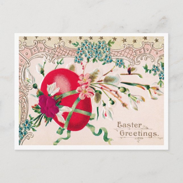 Schöne Vintage Osterpostkarte Postkarte (Vorderseite)