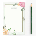 Schöne Vintage Personalisierte Blumenrezeptionisti Post-it Klebezettel<br><div class="desc">Hübsche,  rosa und orangefarbene Blume mit grünen Weinbergen schmücken diesen wunderschönen Vintagen Blumenpfosten,  den es anmerkt. Das Personal war sehr freundlich und zuvorkommend. Das Zimmer war sauber,  das Bad war sauber und das Bad war sehr sauber. Das Personal war freundlich und hilfsbereit.</div>