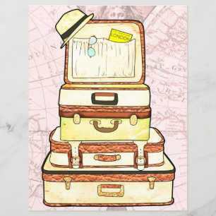 Schöne Vintage-Reise-Koffer für Scrapbooking