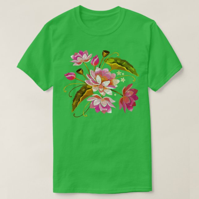 Schöne Vintage rosa Blume T-Shirt (Design vorne)