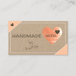 Schöne Vintage rosa Kraft Papier Hübsche Herzen Visitenkarte