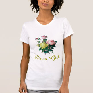 schöne Vintage Rose Blume Blume Mädchen T-Shirt