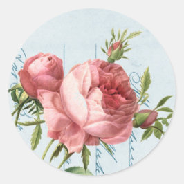 Schöne Vintage Rose Runder Aufkleber
