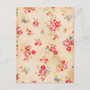 Schöne Vintage Rose und andere Blume Postkarte