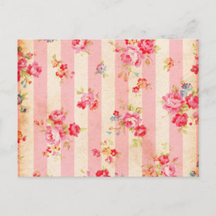 Schöne Vintage Rose und andere Blume Postkarte