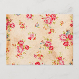 Schöne Vintage Rose und andere Blume Postkarte