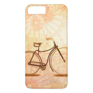 Schöne Vintage-Sepia-Fahrrad-Pfirsich-Blumenmuster Case-Mate iPhone Hülle