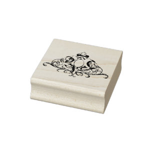SCHÖNE VINTAGE SKROLLEN GUMMISTEMPEL