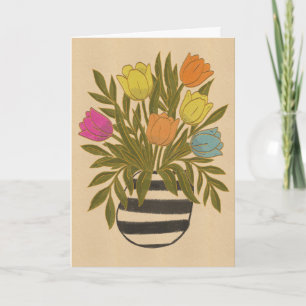 Schöne Vintage-Tulpen Karte