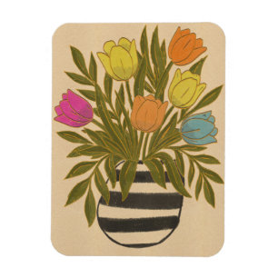 Schöne Vintage-Tulpen Magnet