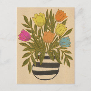 Schöne Vintage-Tulpen Postkarte