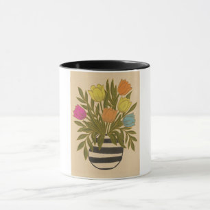 Schöne Vintage-Tulpen Tasse