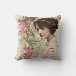 Schöne Vintage viktorianische Dame Actress Kissen