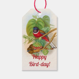 Schöne Vintage Vögel Happy Birthday Pun Geschenkanhänger