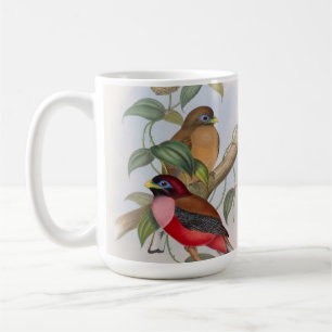 Schöne Vintage Vogelillustration Tasse