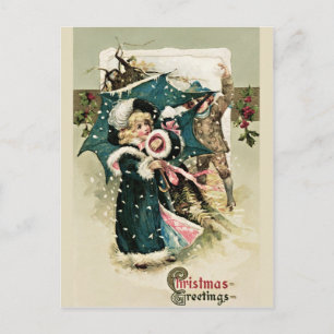 Schöne Vintage-Weihnachtskarte Feiertagspostkarte