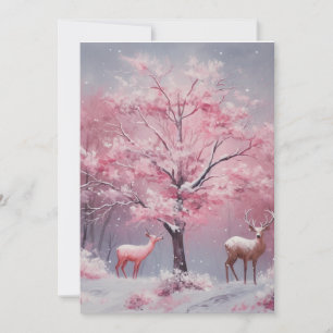 Schöne Vintage Weihnachtskarte in rosa Stilrichtun Feiertagskarte