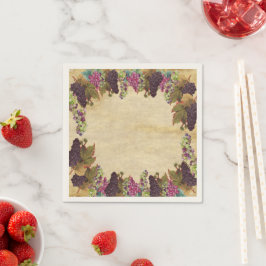 Schöne Vintage Weinberge Rustikale Papiere Teller Serviette