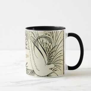 Schöne Vintage weiße Taube umgeben von Laub Tasse