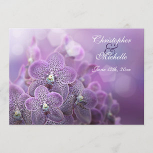 Schöne Violet Orchids Blume Hochzeit Einladung