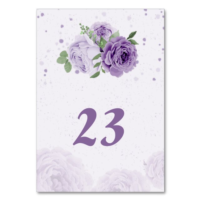 schöne violette Blumen grüne Blätter botanisch Tischnummer (Vorderseite)