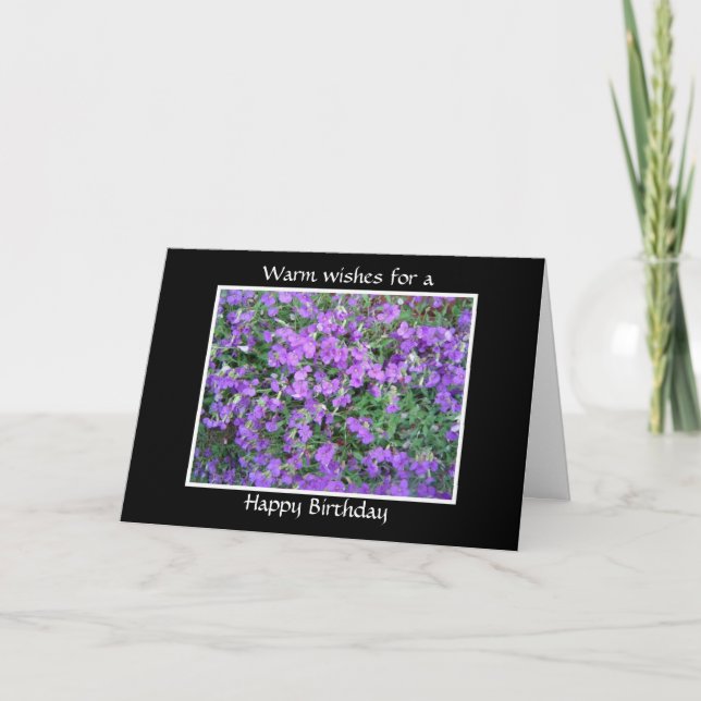 Schöne violette Blumen Karte (Vorderseite)