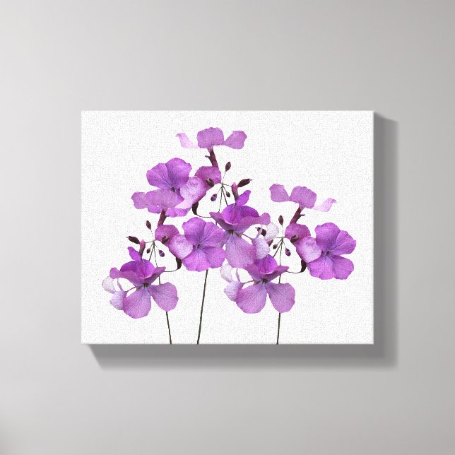 Schöne violette Blumen Moderne, feine Blumenkunst Leinwanddruck (Vorderseite)