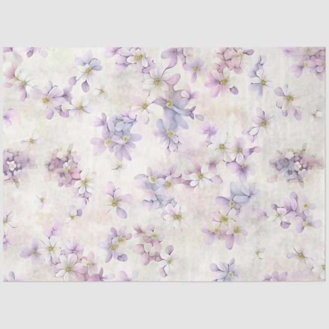 Schöne violette Blumen Seidenpapier (Vorderseite)
