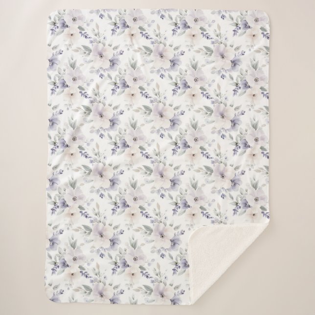 Schöne violette Blumen   Sherpadecke (Vorderseite)