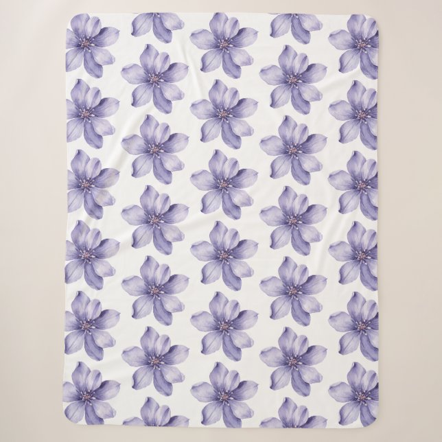 Schöne violette Blumen Sherpadecke (Vorderseite)