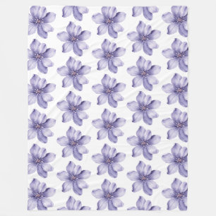 Schöne violette Blüten Fleecedecke