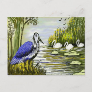 Schöne Vögel am See Postkarte