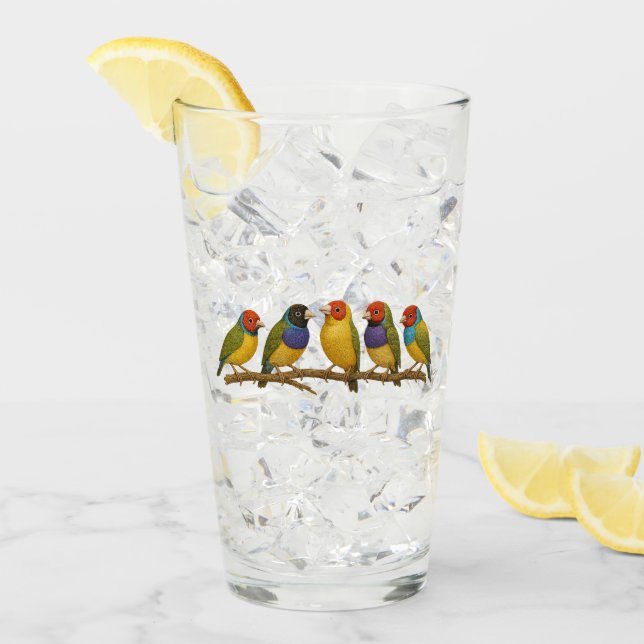 Schöne Vögel auf dem Ast Glas (Vorderseite Ice)