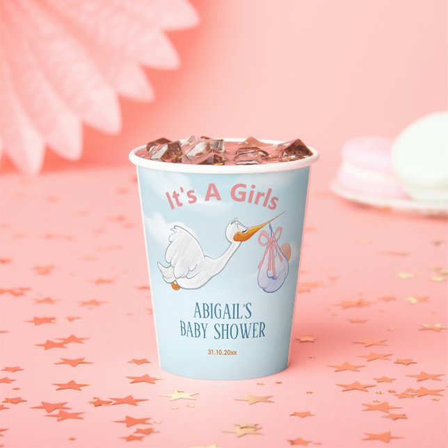 Schöne Vögel, die Babyduschpapier mit sich führen Pappbecher (Insitu)