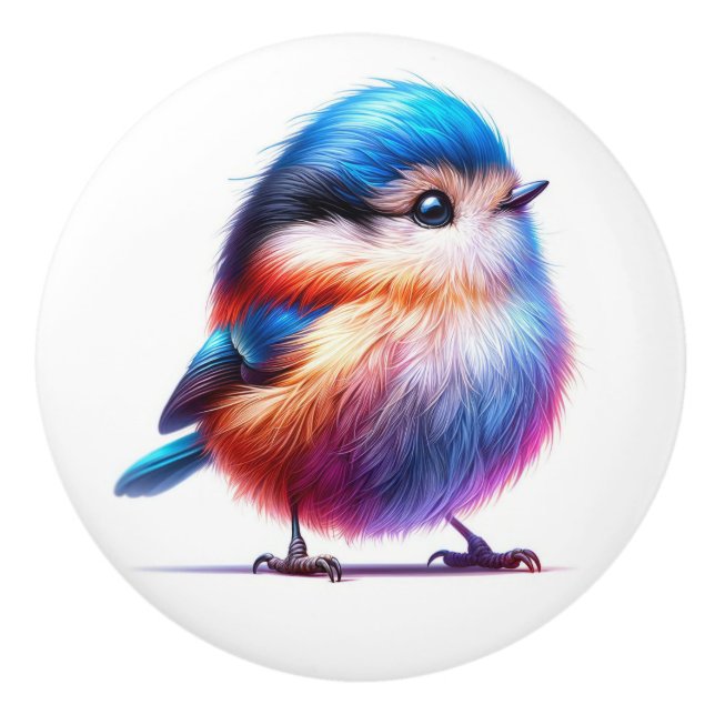 Schöne Vögel Keramikknauf (Vorderseite)