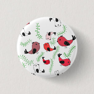 Schöne Vogel-Motiv-Design, gemustert Button