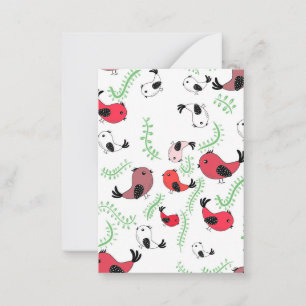 Schöne Vogel-Motiv-Design, gemustert  Mitteilungskarte
