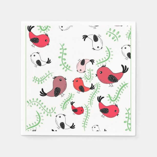 Schöne Vogel-Motiv-Design, gemustert  Serviette (Vorderseite)