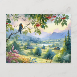 Schöne Vögel Sommerlandschaft 4 Postkarte