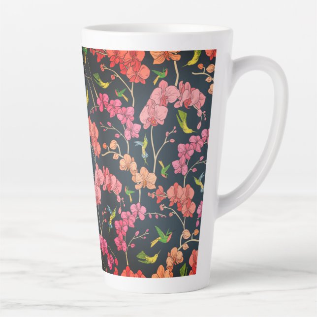 Schöne Vögel und Orchideen Milchtasse (Rechts)