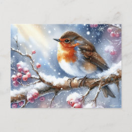 Schöne Vögel Winterlandschaft 13 Postkarte